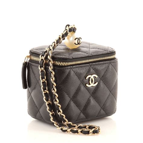 small vanity with classic chain chanel|Chanel small vanity with chain.